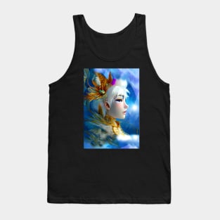 Gold White peacock prince Tank Top